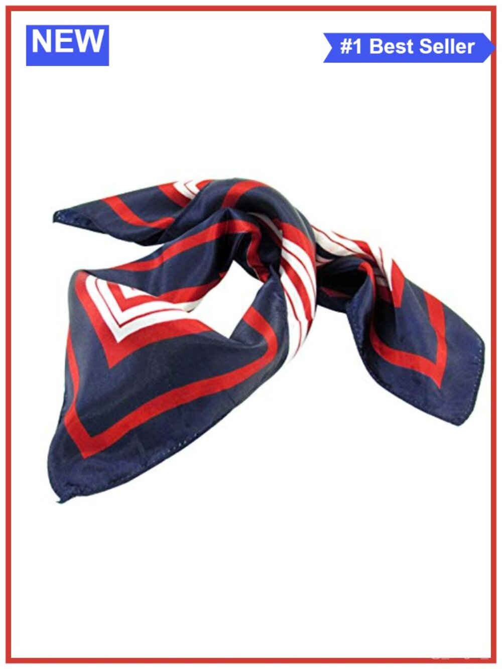 Polyester Kerchief Neck Scarf Square Wrap Stripe Print